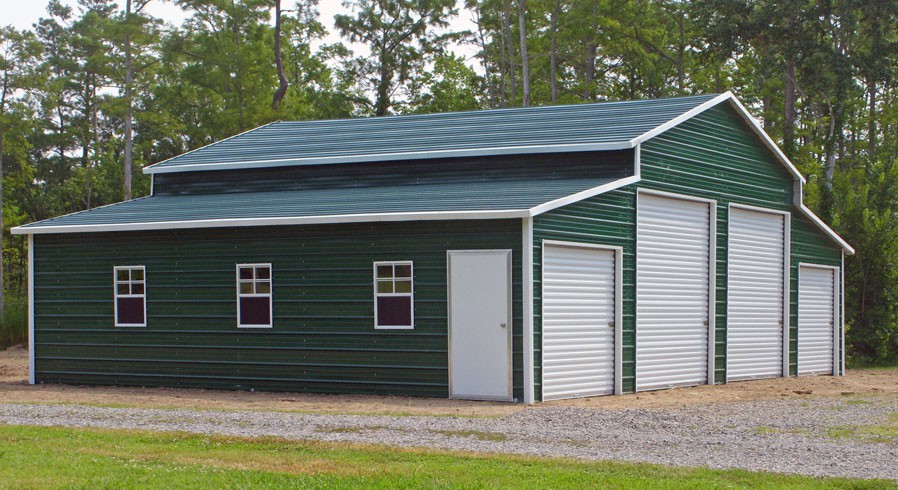 patina green pole barn