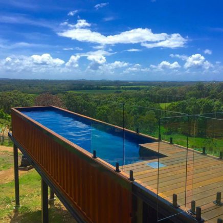 pool out of shipping container