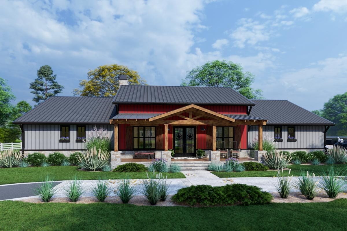 BoltUp Steel Frame Farmhouse Plan 16922WB