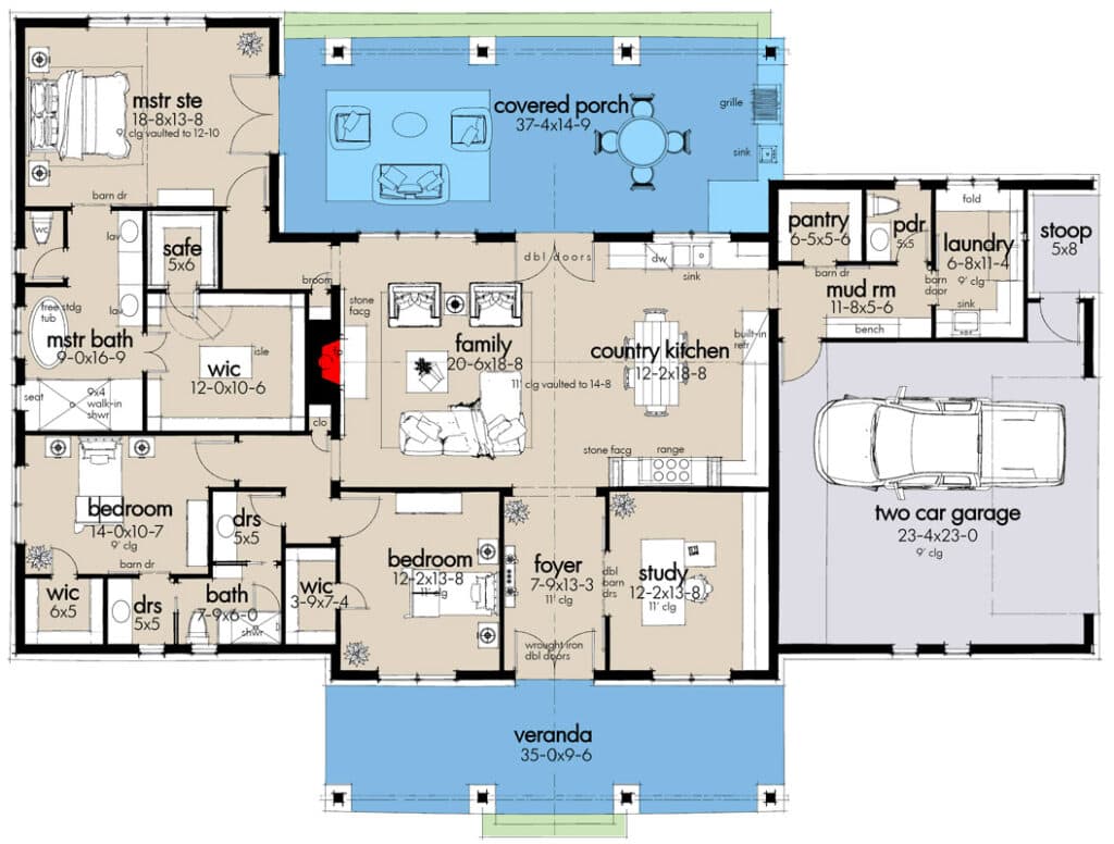 steel frame farmhouse floor plan