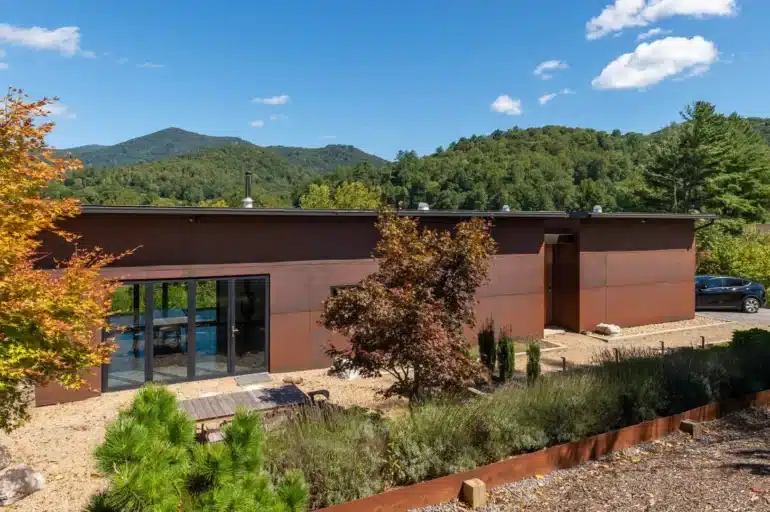 The Wander Asheville Meadows Metal & Glass House Rental